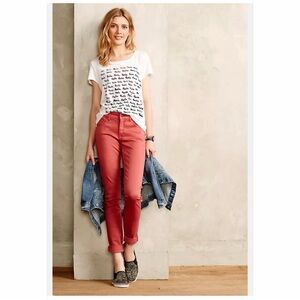 Pilcro And The Letterpress  Stet Jeans Chinos Mid-Rise Coral Jeans